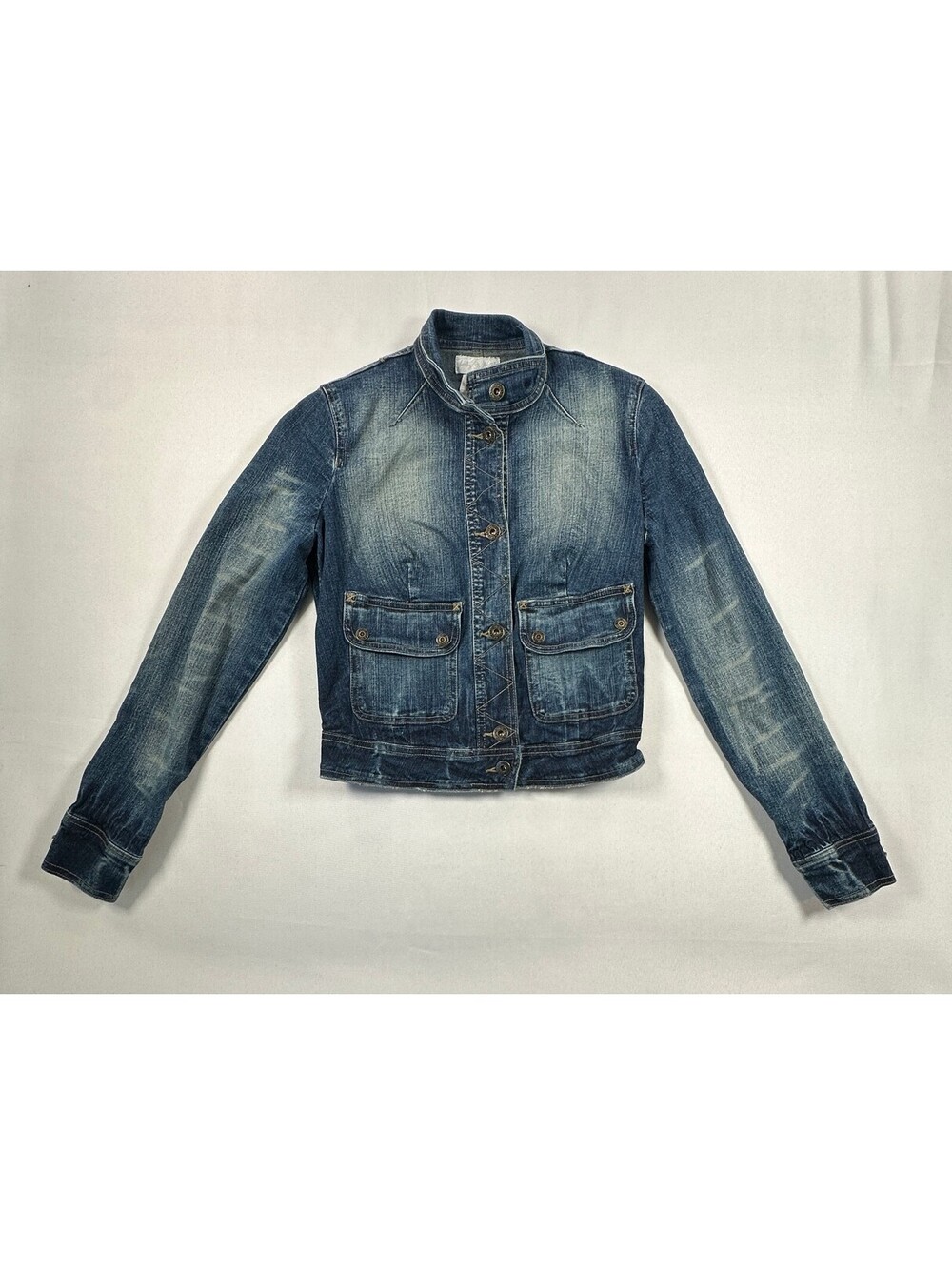 Vintage Y2K Baby Phat Denim Jacket Womens S Small Cropped Fitted Jean Coat